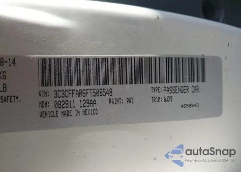 2015 Fiat 500 Pop из США, поврежденный, VIN 3C3CFFAR6FT508548